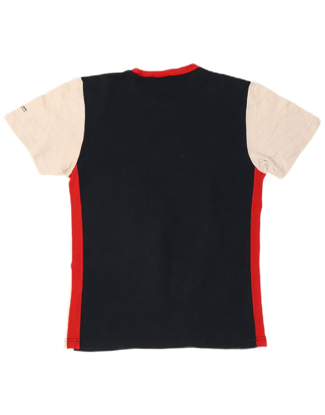 T-shirt grafica da donna CHAMPION Top UK 18 XL Cotone color block blu navy