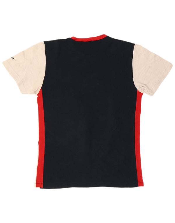 T-shirt grafica da donna CHAMPION Top UK 18 XL Cotone color block blu navy