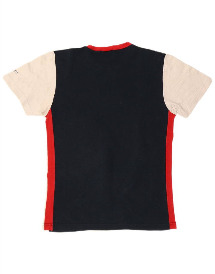 T-shirt grafica da donna CHAMPION Top UK 18 XL Cotone color block blu navy