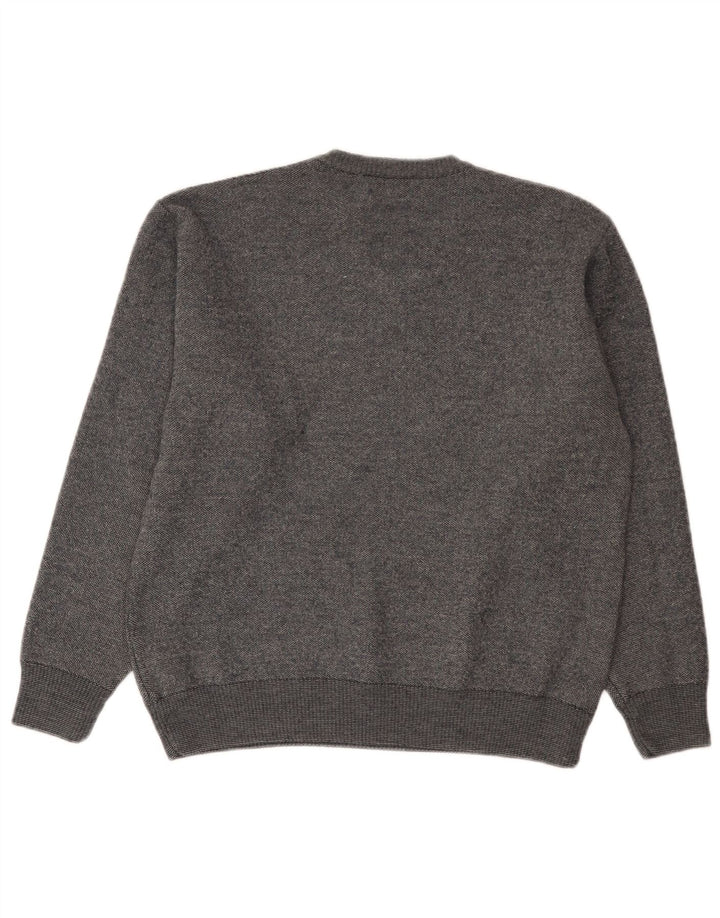 Maglione maglione con scollo a V da donna Marks & Spencer UK 16 grande grigio screziato