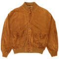 Giubbotto bomber vintage in pelle scamosciata da uomo IT 56 2XL in pelle beige