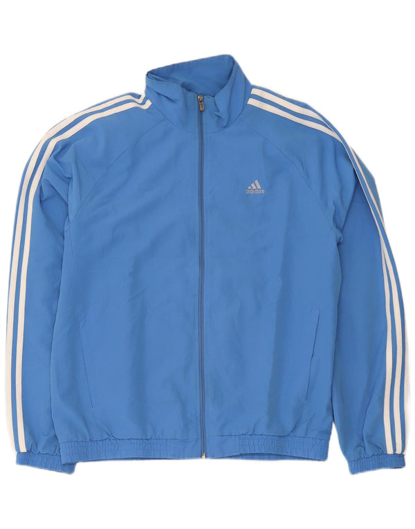 Giacca da ginnastica da uomo Adidas Top Giacca sportiva in poliestere blu medio