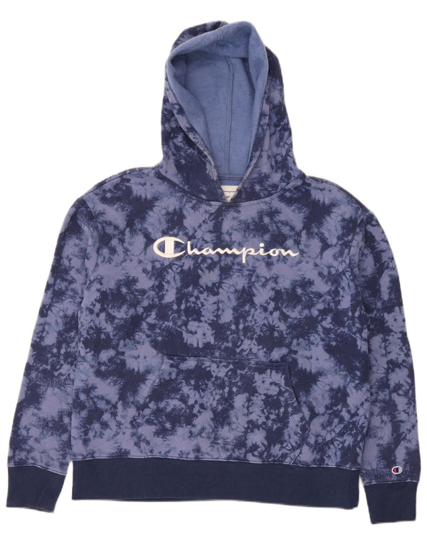 Felpa con cappuccio grafica da donna Champion UK 10 Small Blu Navy Tie Dye