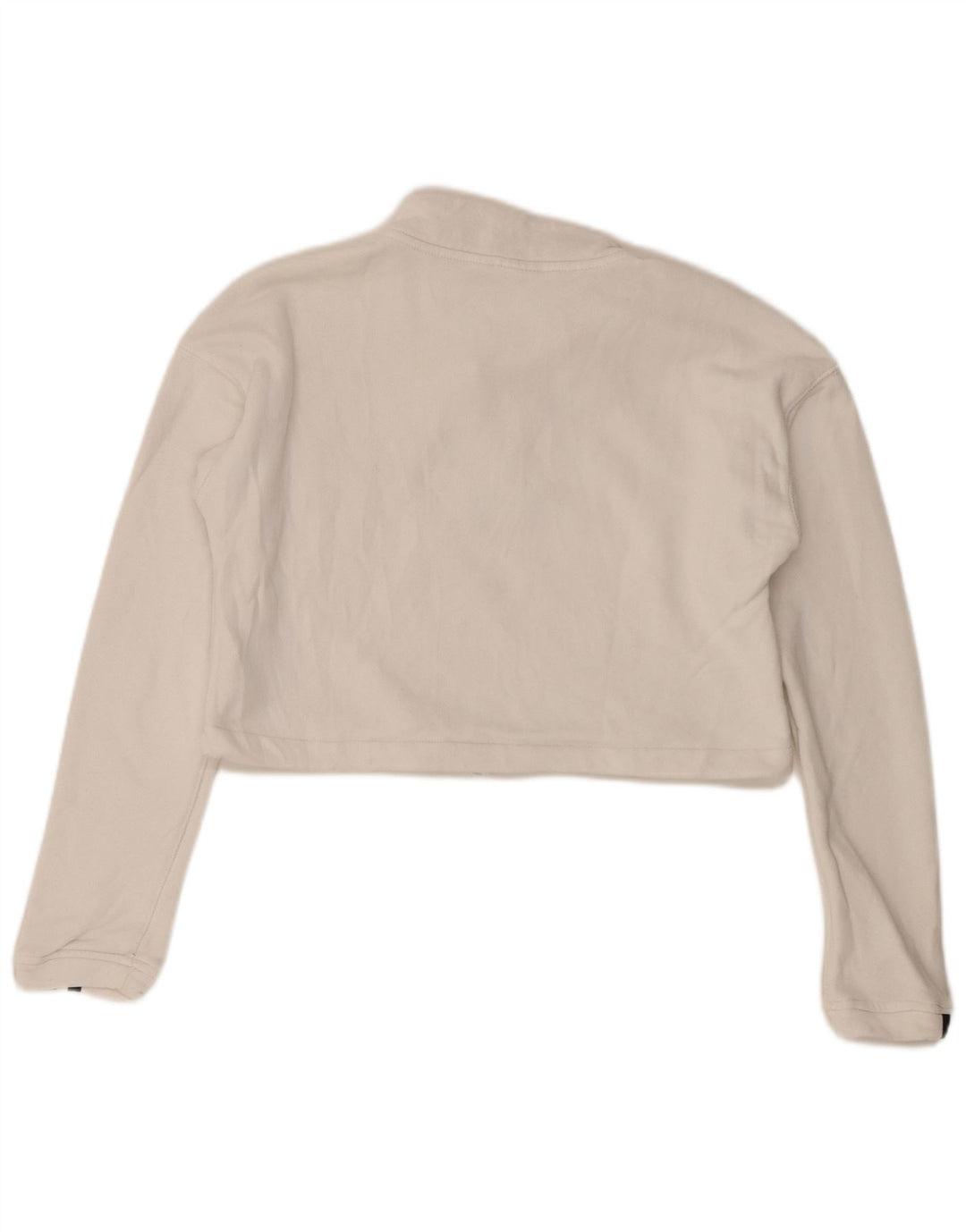Felpa Adidas da donna oversize corta con zip e collo maglione UK 8 piccola bianca