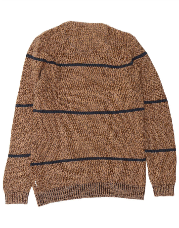 Maglione da uomo Jack & Jones Core girocollo in cotone a righe marroni grandi