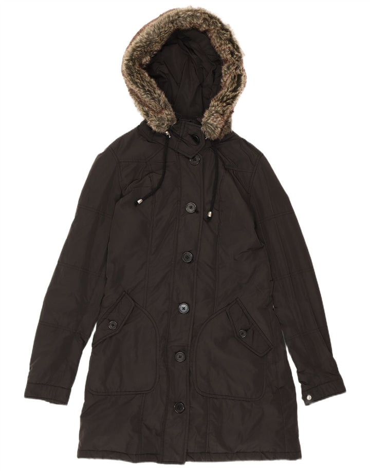 Giacca parka con cappuccio da donna REFRIGUE UK 10 piccola poliestere nero
