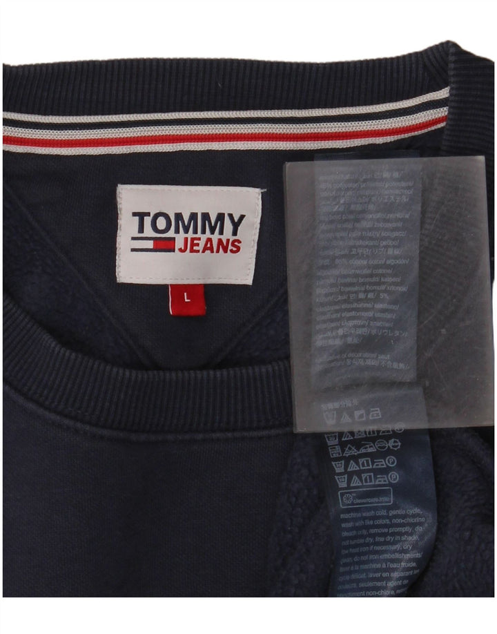 TOMMY HILFIGER Felpa da uomo Maglione grande cotone blu navy