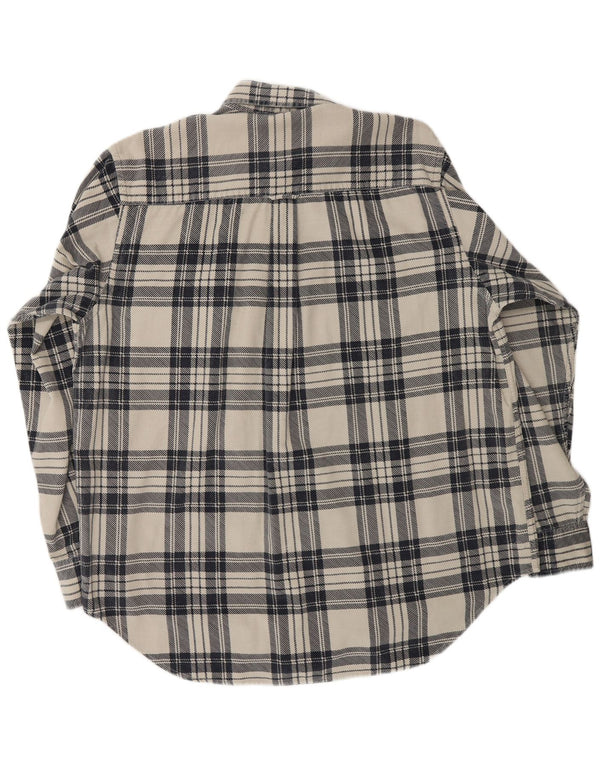 Camicia da uomo in velluto a coste Blanc Bleu, cotone a quadri bianco sporco grande