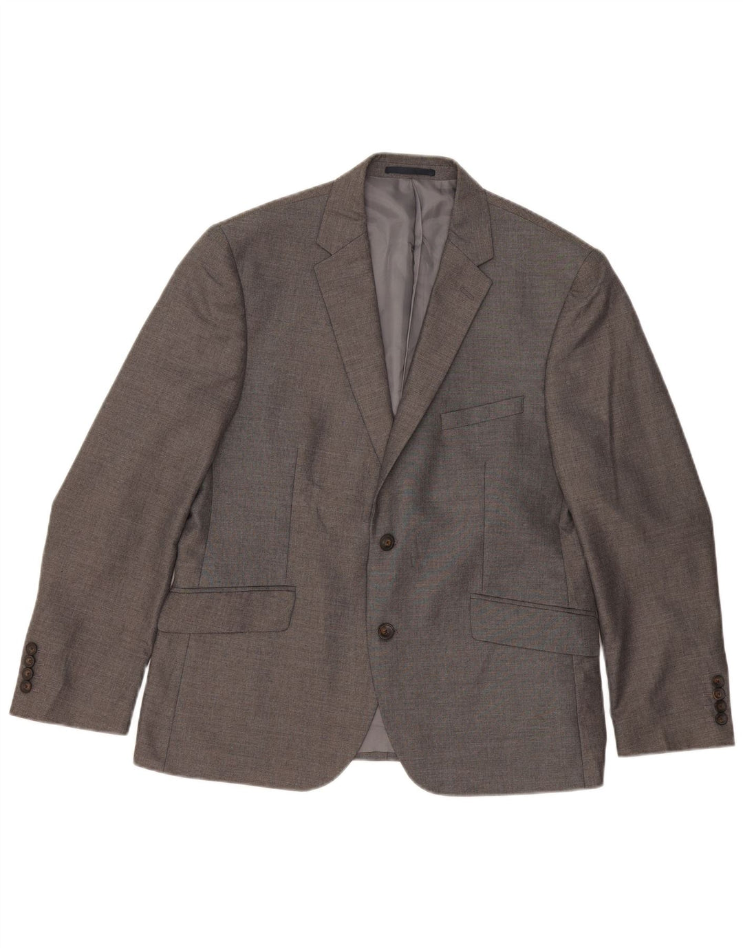 Giacca blazer a 2 bottoni Marks & Spencer da uomo UK 42 grande poliestere grigio