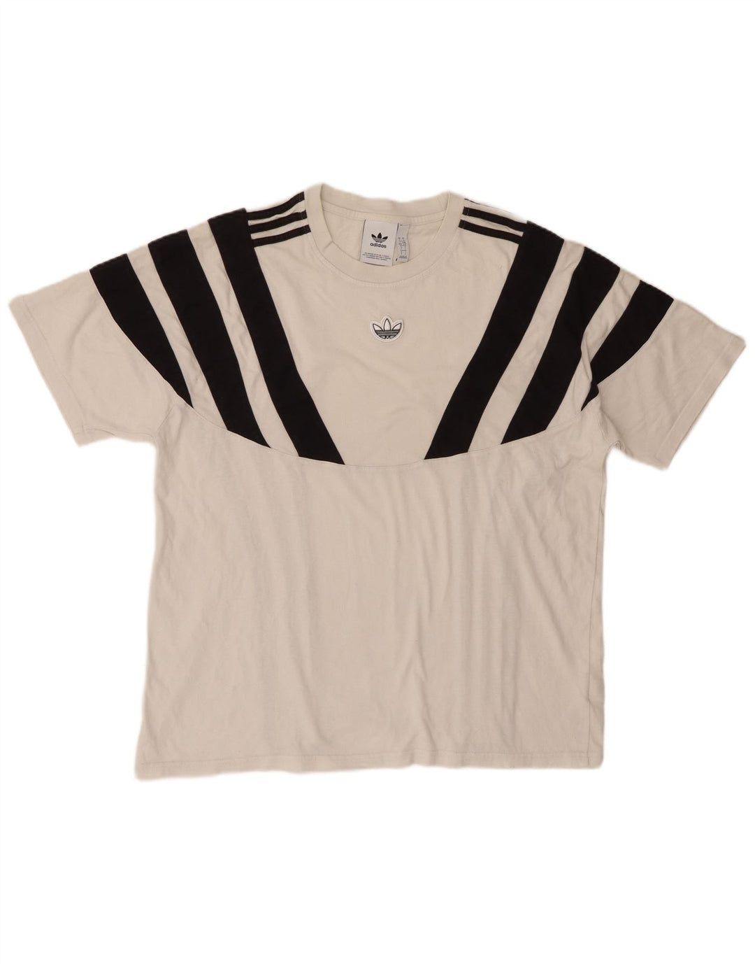 T-shirt da uomo Adidas Top Large in cotone color block bianco