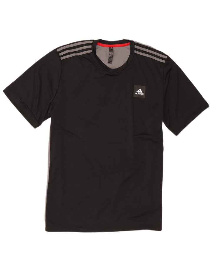T-shirt Adidas da uomo Top Large in poliestere color block nero