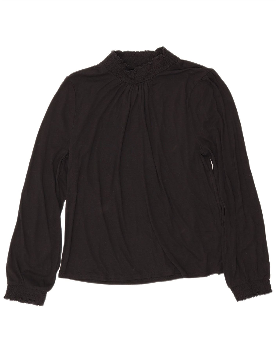 J. CREW Camicetta a maniche lunghe da donna UK 16 Large Nero Poliestere