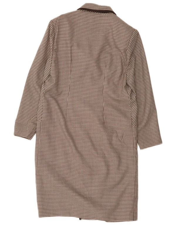 Cappotto doppiopetto da donna Alta Moda UK 8 piccolo pied de poule marrone