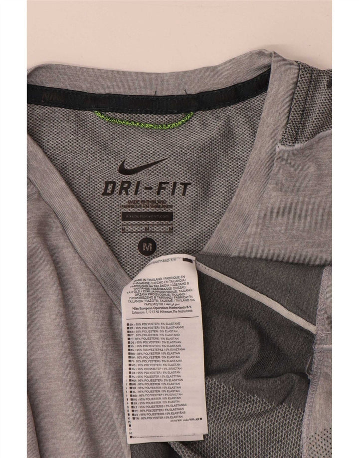 T-shirt Nike Dri Fit da uomo, top in poliestere grigio medio
