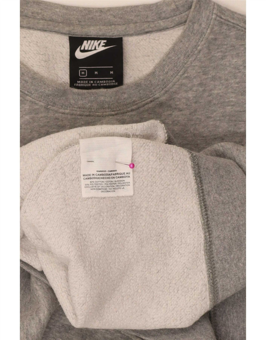 Felpa Nike da uomo con vestibilità grafica regolare, cotone grigio medio