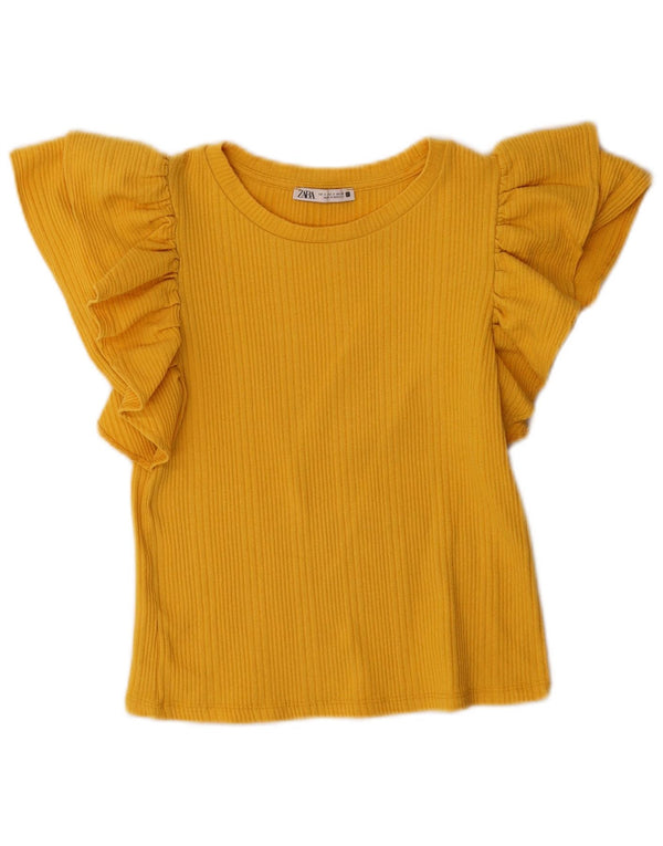 Camicetta Donna Zara Top UK 10 Piccola Gialla