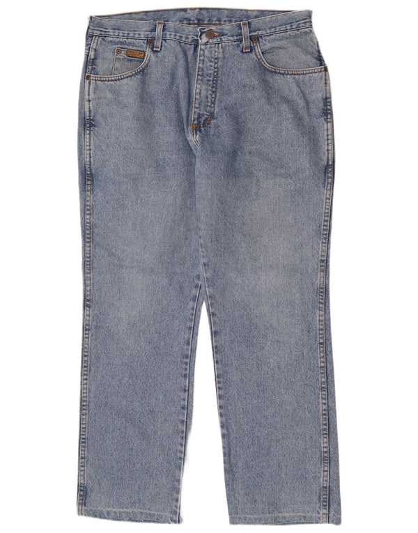 Jeans dritti regolari da uomo Wrangler Texas W36 L28 cotone blu