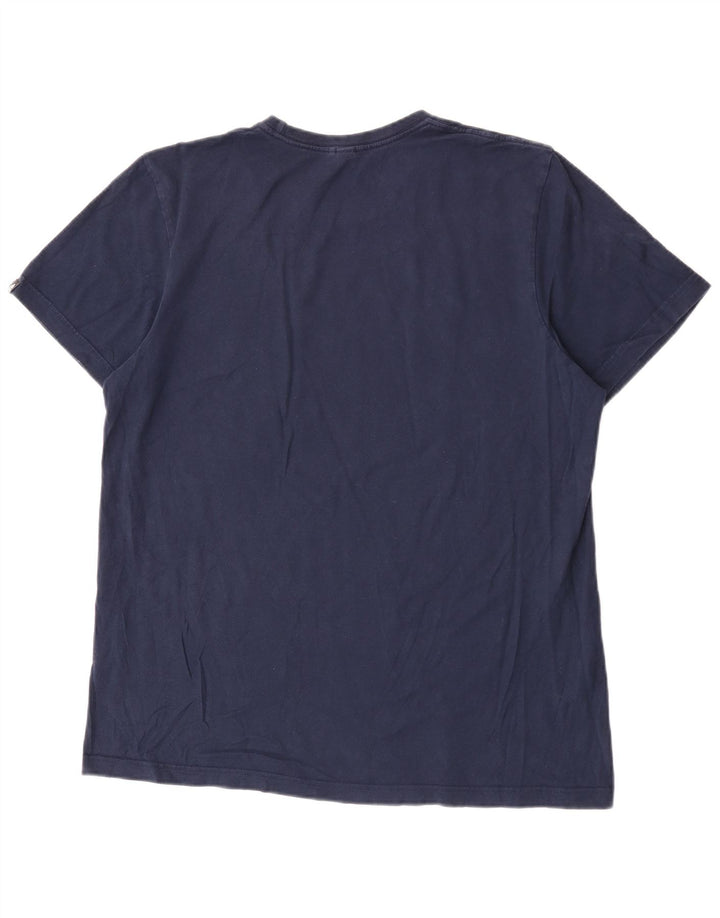 T-shirt grafica da uomo Adidas Top grande blu navy