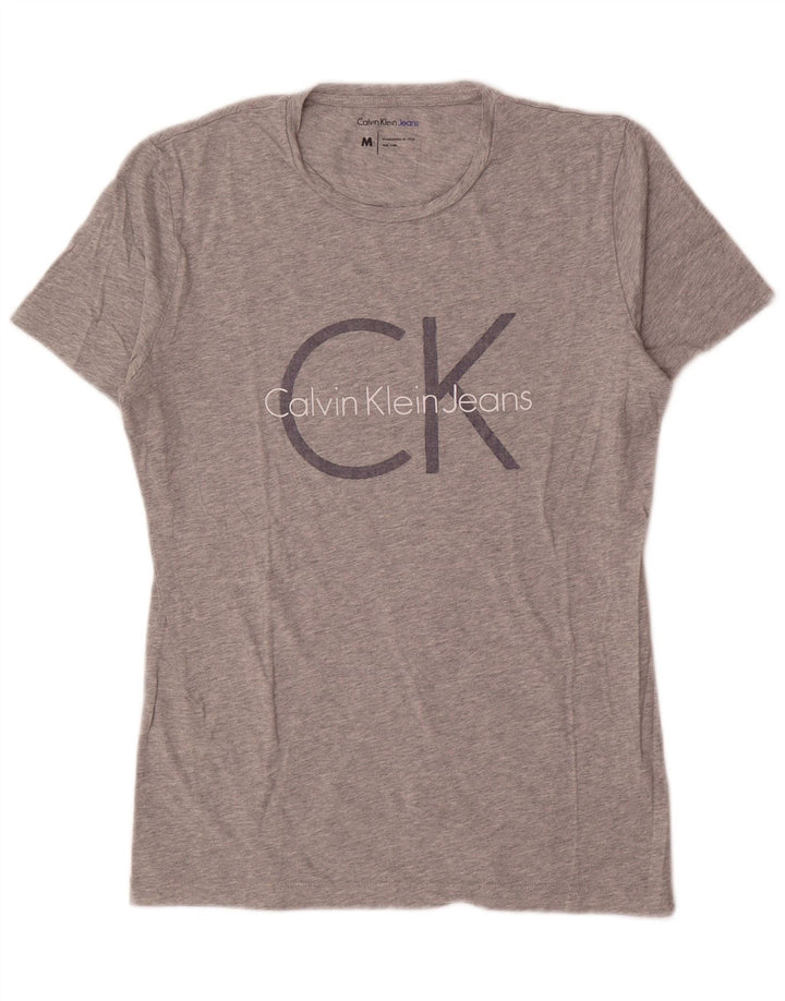 Maglietta grafica da uomo Calvin Klein Jeans Top grigio medio chiazzato