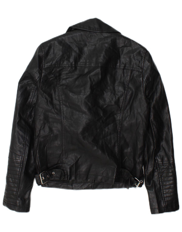 Giacca da motociclista da donna Topshop UK 8 Small Poliestere nero