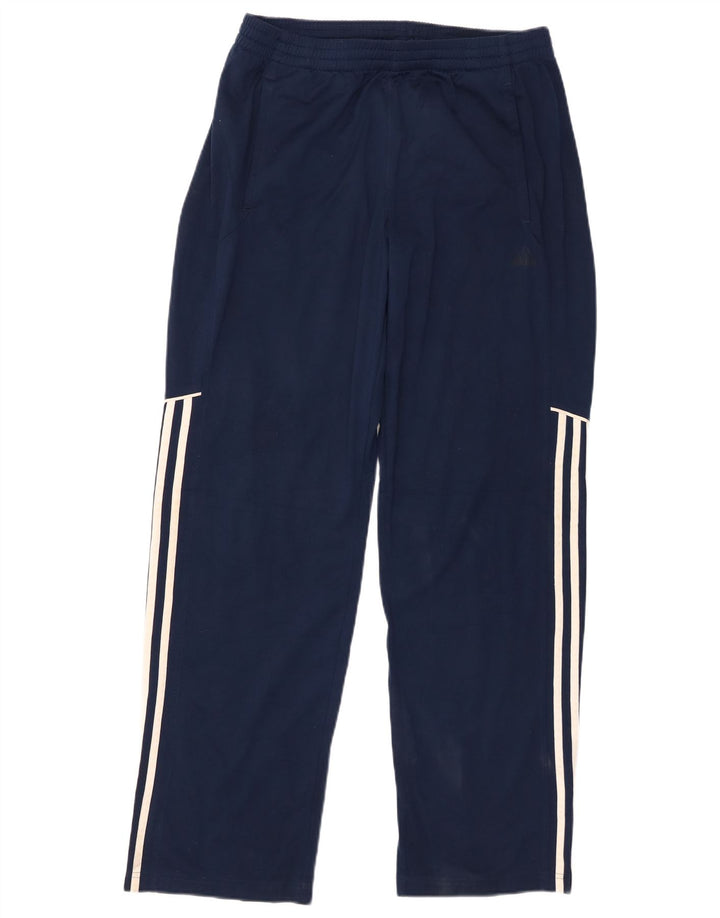 Pantaloni da tuta Adidas Climalite da uomo medi in poliestere blu navy