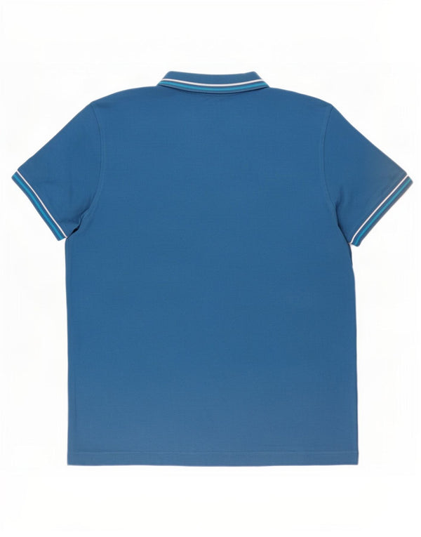 Polo da uomo Lotto Life Large in cotone a righe blu