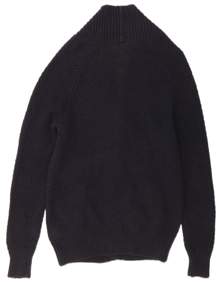 MARKS & SPENCER Maglione cardigan da uomo in cotone blu navy medio