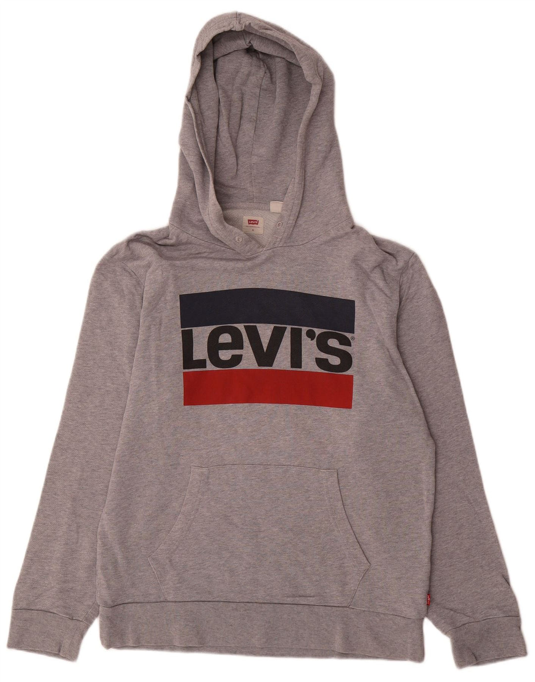Maglione con cappuccio grafico da uomo Levi's in cotone chiazzato grigio piccolo
