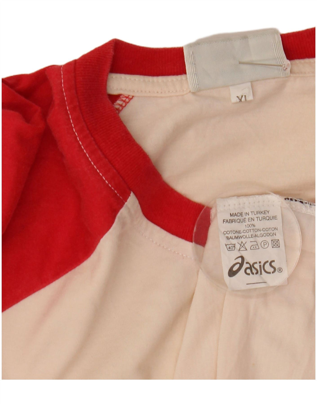 T-shirt grafica da uomo Asics Top XL in cotone color block bianco