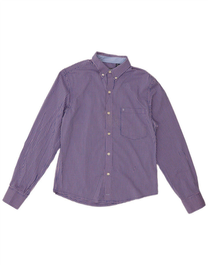 Camicia slim fit da uomo IZOD piccola in cotone a quadretti blu