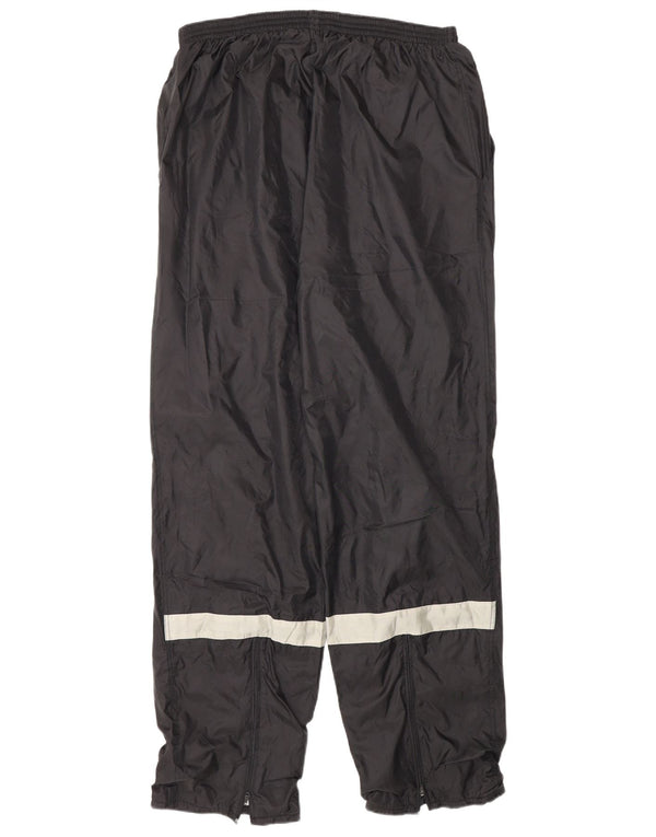 Pantaloni da tuta con grafica vintage da uomo XL in nylon color block nero