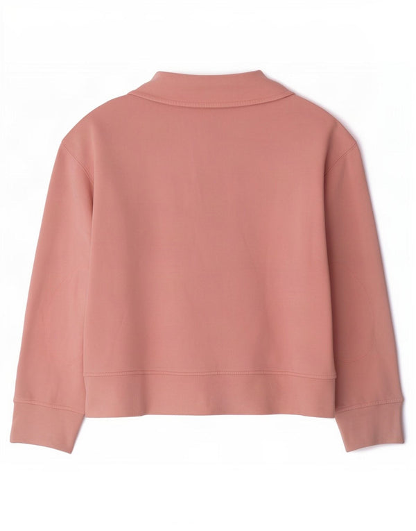 Felpa Zara da donna oversize con collo a polo, maglione UK 16 grande rosa