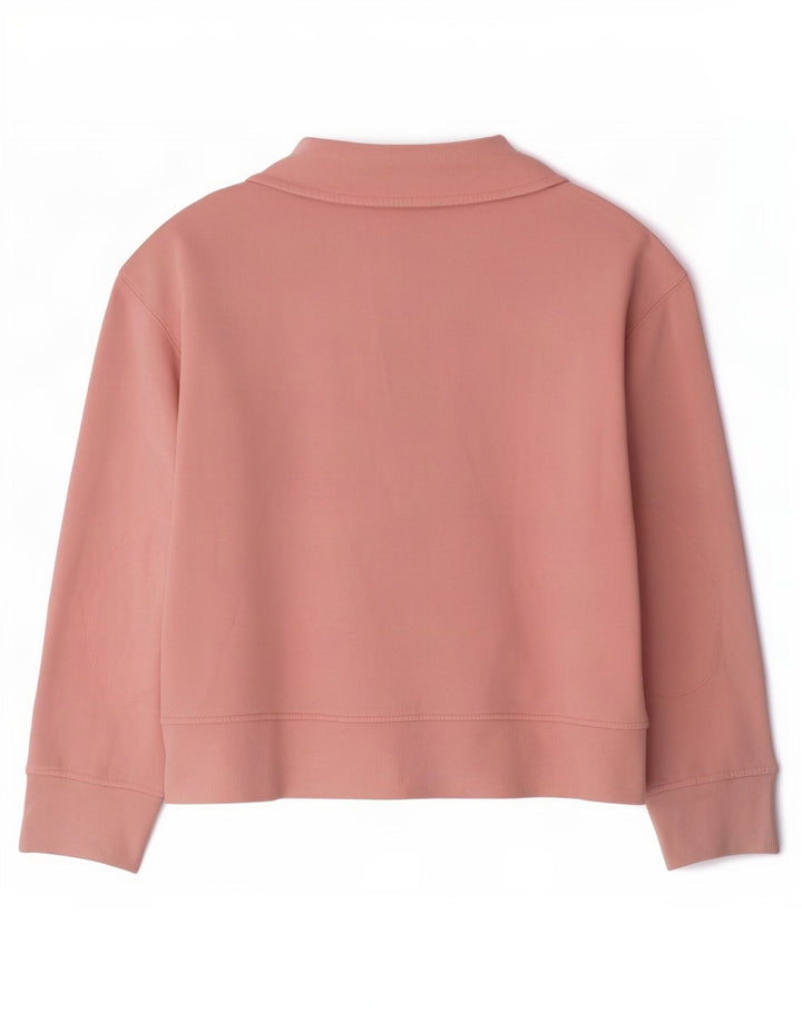 Felpa Zara da donna oversize con collo a polo, maglione UK 16 grande rosa
