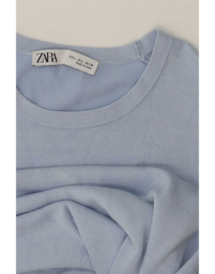 Maglione maglione con scollo a barca da donna Zara UK 16 grande blu