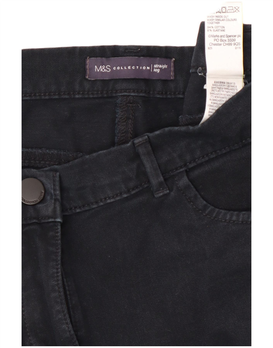 Jeans dritti da donna Marks & Spencer UK 12 medio W32 L29 cotone blu navy