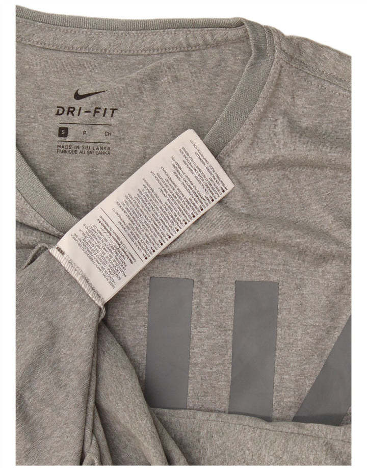 T-shirt grafica Nike Dri Fit da uomo, piccola, in poliestere grigio