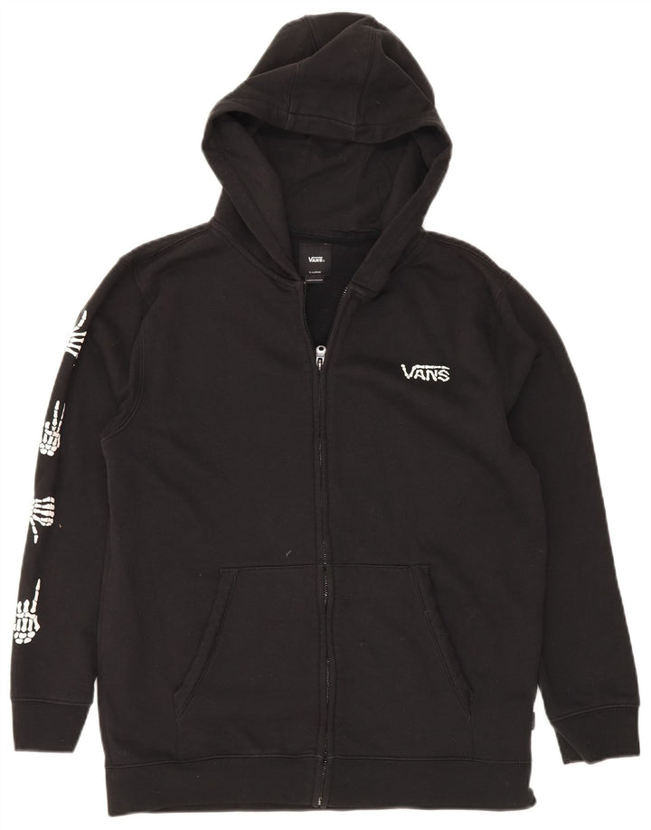 Felpa con cappuccio e zip grafica da donna VANS UK 18 XL cotone nero
