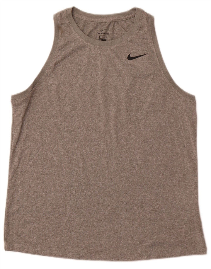 Canotta NIKE Dri Fit da donna UK 12 Poliestere screziato grigio medio