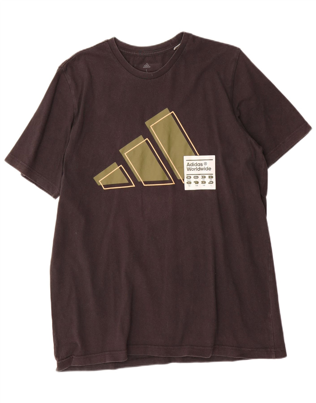 T-shirt grafica da uomo ADIDAS Top grande in cotone nero