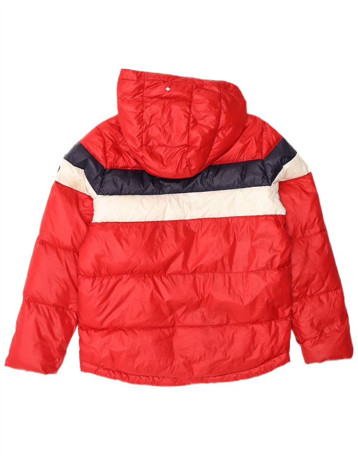 Giacca imbottita con cappuccio da donna CANADIENS UK 14 Medium Red Colourblock