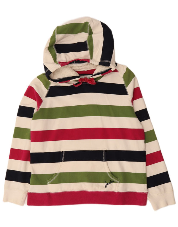 Felpa con cappuccio da donna Joules UK 16 grande cotone a righe multicolori