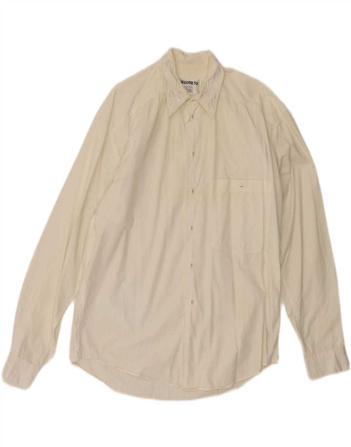 OTTO KERN Mens Graphic Shirt Large White Vintage Otto Kern and Second-Hand Otto Kern from Messina Hembry 