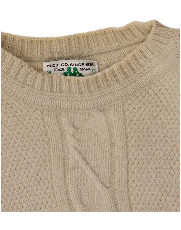 Maglione da uomo girocollo con grafica KAPPA grande beige