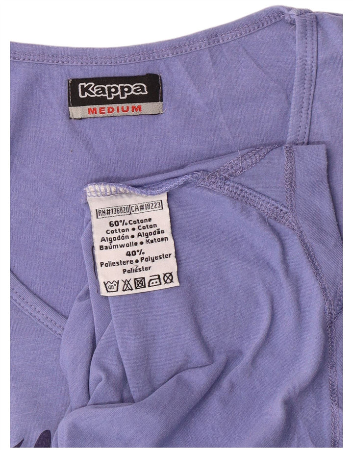 T-shirt grafica da donna KAPPA Top UK 12 cotone blu medio