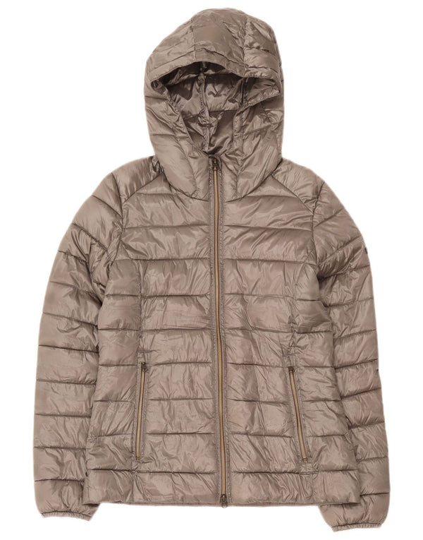 Giacca imbottita con cappuccio da donna Brugi UK 12 Poliestere grigio medio