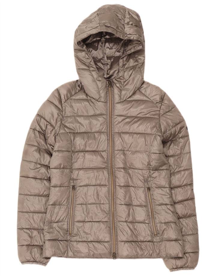 Giacca imbottita con cappuccio da donna Brugi UK 12 Poliestere grigio medio