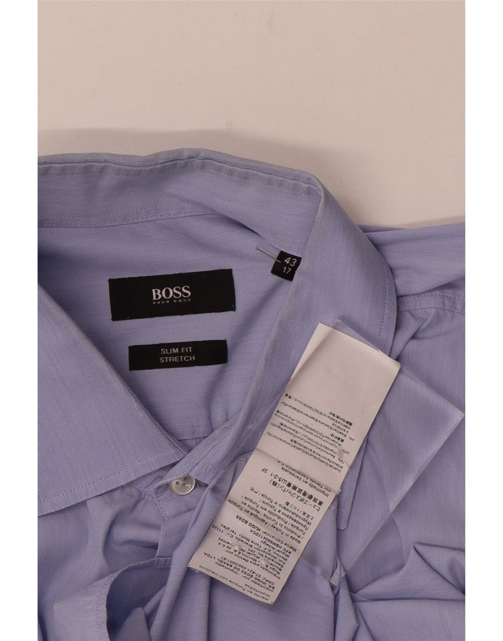Camicia slim fit da uomo Hugo Boss taglia 43 17 XL cotone blu