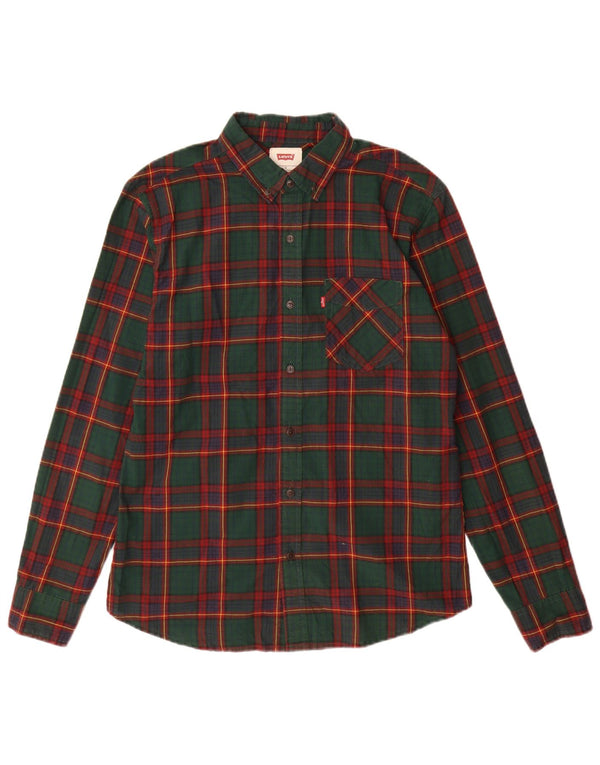 Camicia Levi's da uomo in cotone a quadri piccoli verdi