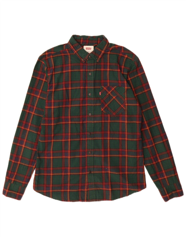 Camicia Levi's da uomo in cotone a quadri piccoli verdi