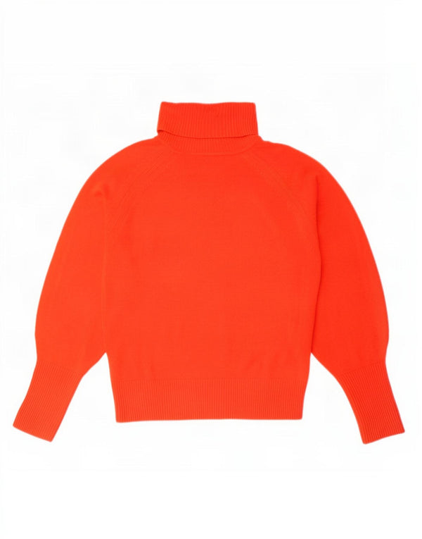 Maglione maglione a collo alto da donna Marks & Spencer UK 10 piccolo acrilico rosso